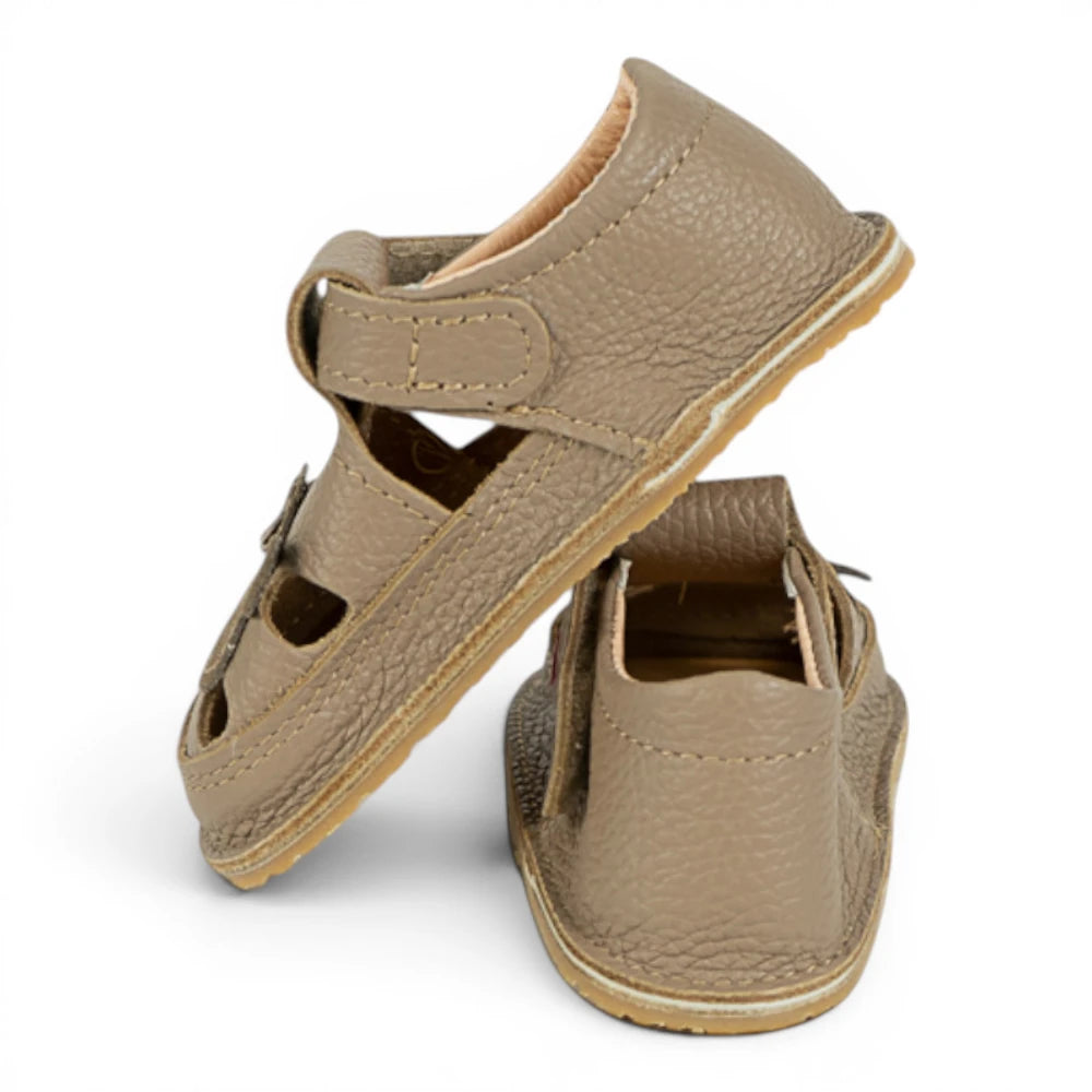 Sandale barefoot din piele naturala Bej Maimutica fetita