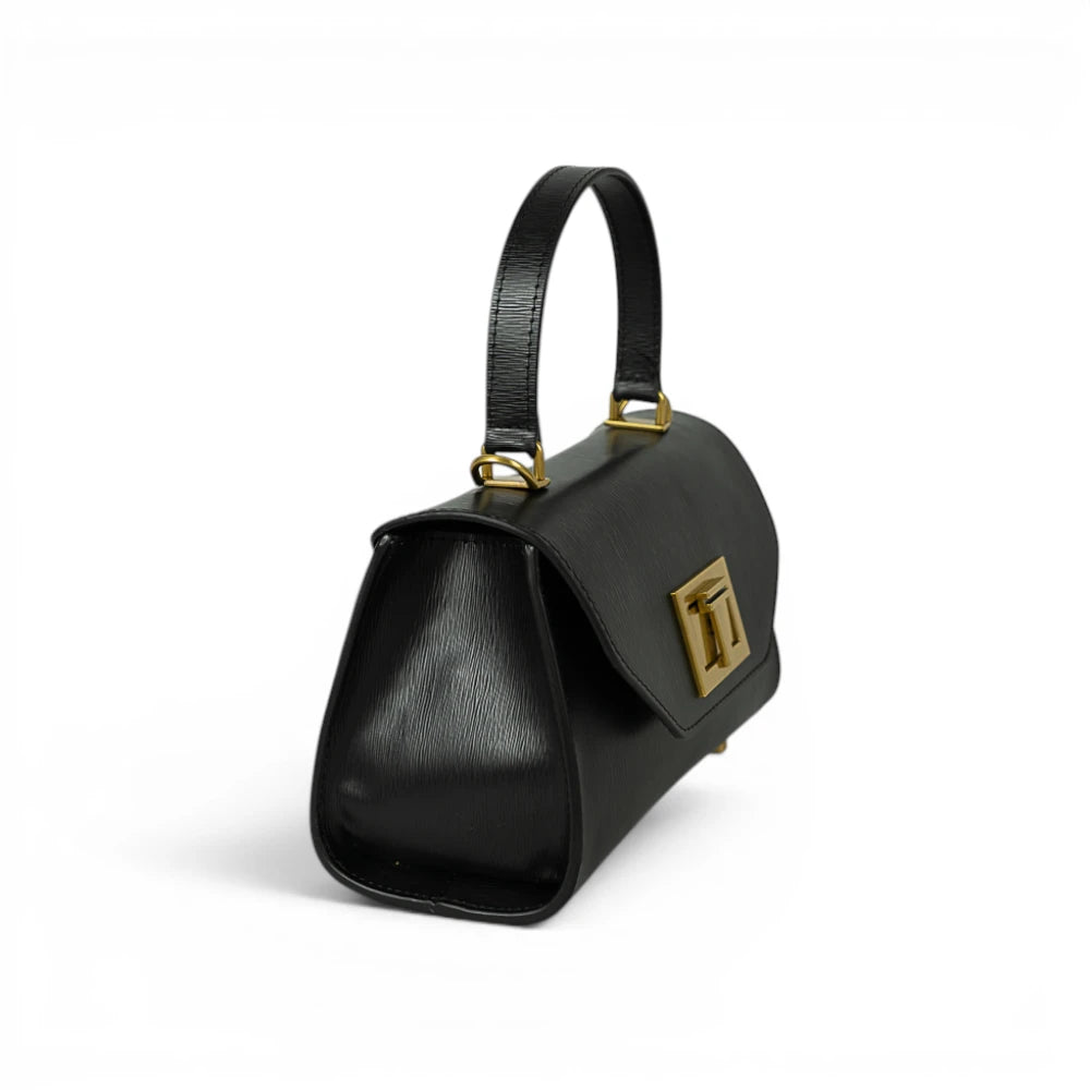 Geanta din piele naturala Saffiano Black Mini Grace