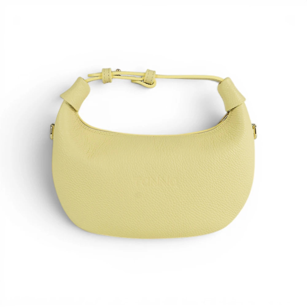 Geanta din piele naturala Vanilla Yellow Mini Moon Imagine principală a produsului