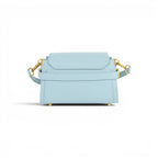 Geanta din piele naturala texturata Baby blue Mini BELLA