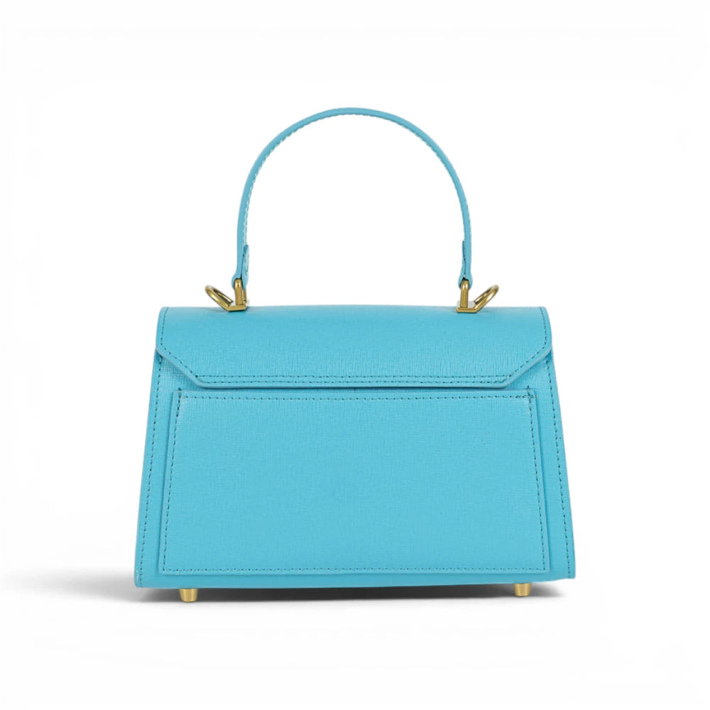 Geanta din piele naturala Saffiano Aqua Mini Grace