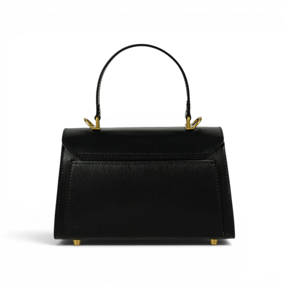 Geanta din piele naturala Saffiano Black Mini Grace