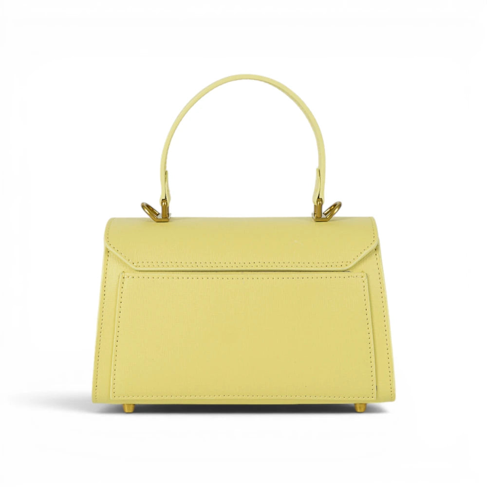 Geanta din piele naturala Saffiano Butter Yellow Mini Grace Imagine secundară a produsului