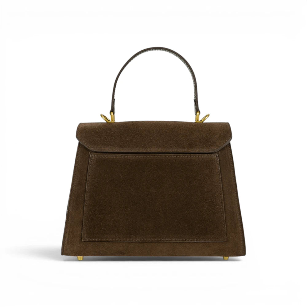 Geanta din piele naturala Suede Chocolate Maxi Grace Imagine secundară a produsului