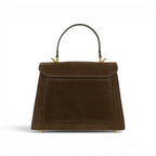 Geanta din piele naturala Suede Chocolate Maxi Grace