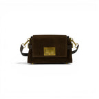 Geanta din piele naturala Suede Chocolate Mini BELLA