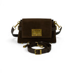 Geanta din piele naturala Suede Chocolate Mini BELLA