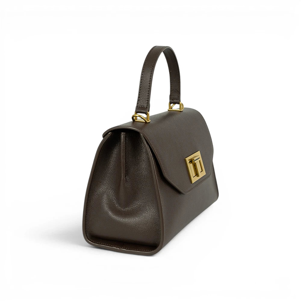 Geanta din piele naturala Parmellato Chocolate Maxi Grace