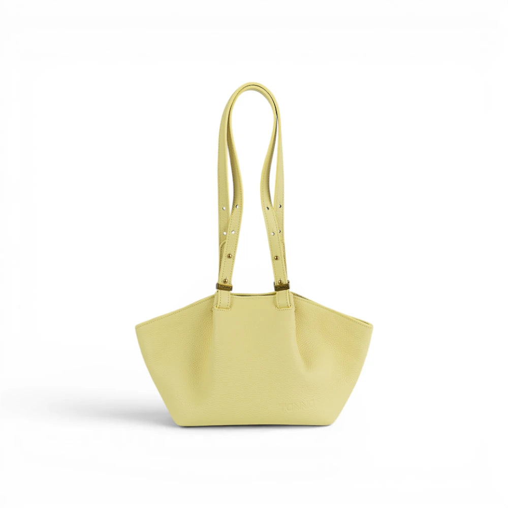 Geanta din piele naturala botalata Vanilla Yellow ESTELLE Mini Imagine secundară a produsului