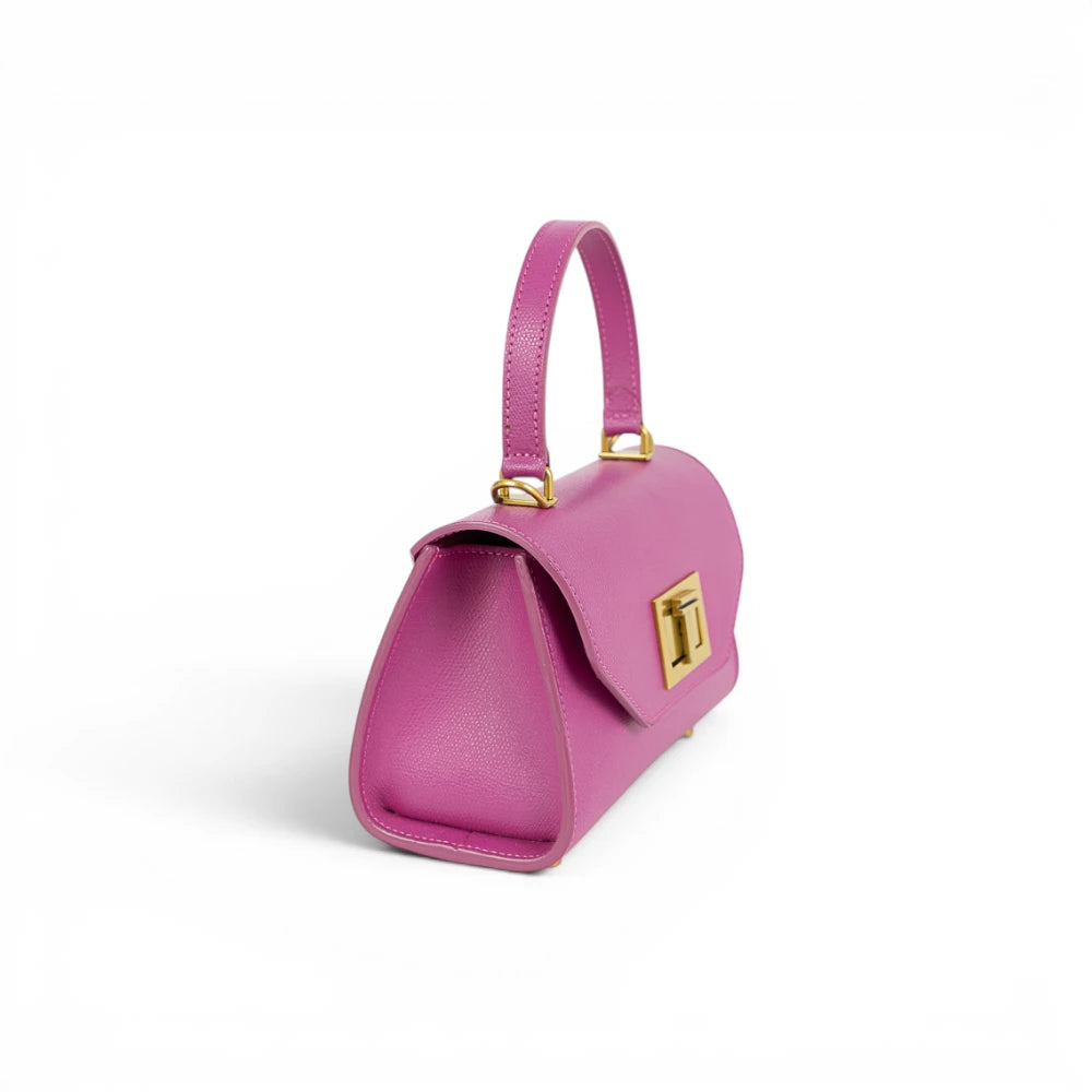 Geanta din piele naturala naturala Magenta Mini Grace