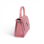 Geanta din piele naturala Suede Candy pink MINI POLINE