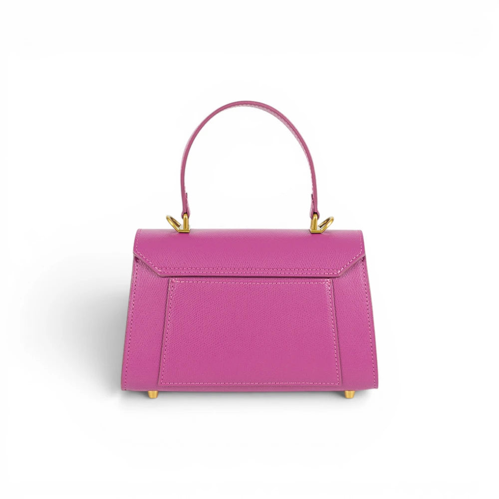 Geanta din piele naturala naturala Magenta Mini Grace