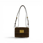 Geanta din piele naturala Suede Chocolate Sophie